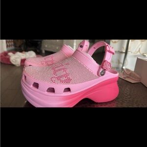 Juicy Couture Pink Platform Mules with Glitter Detail